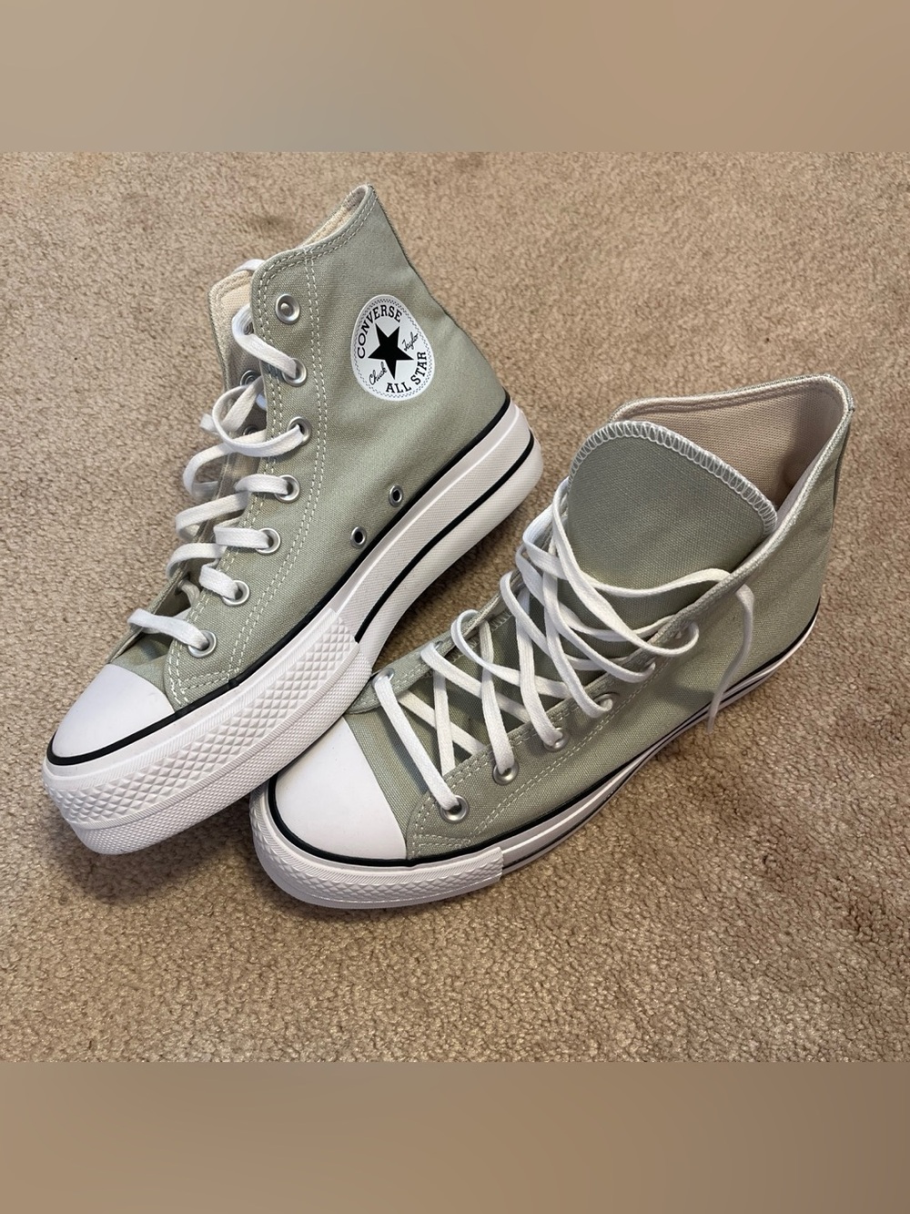 Mint Green High-Top Platform Converse